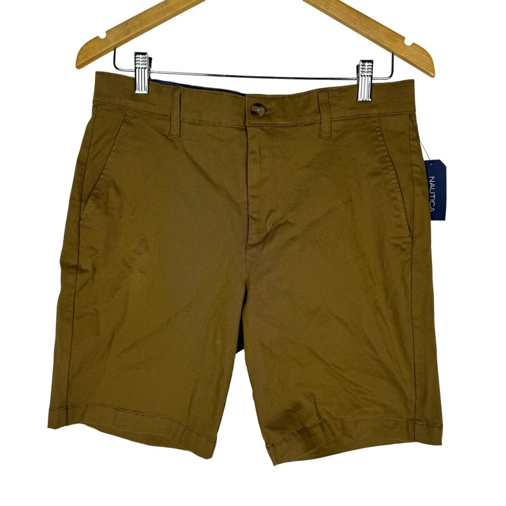 Nautica Mens Classic Fit‎ Deck Short 30W 8.5 Inseam Butternut Tan Brown NEW